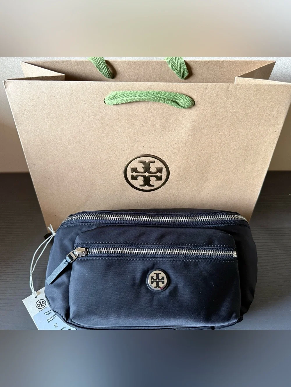 Brand New Tory Burch Black Nylon Crossbody Pouch/ Fanny Pack